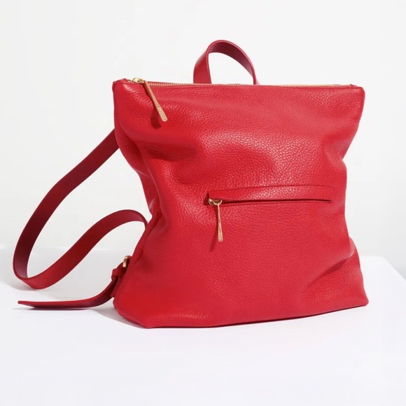 Jigsaw Red Leather Backpack main image 4